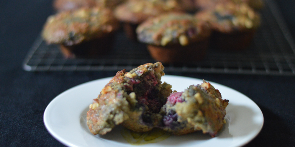 Healthy Mixed Berry Muffins Fin